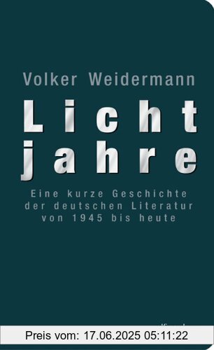 Binding : Gebundene Ausgabe, Label : Kiepenheuer&Witsch, Publisher : Kiepenheuer&Witsch, medium : Gebundene Ausgabe, numberOfPages : 336, publicationDate : 2006-03-20, authors : Volker Weidermann, languages : german, ISBN : 3462036939