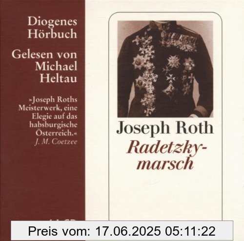 Binding : Audio CD, Edition : 3., Aufl., Label : Diogenes, Publisher : Diogenes, NumberOfDiscs : 14, NumberOfItems : 12, Format : Audiobook, medium : Audio CD, publicationDate : 2007-12-01, authors : Joseph Roth, languages : german, ISBN : 3257801599
