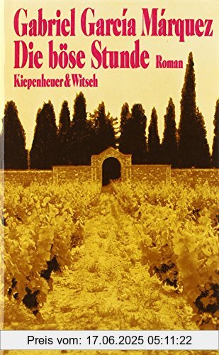 Binding : Sondereinband, Label : Kiepenheuer&Witsch, Publisher : Kiepenheuer&Witsch, medium : Broschiert, numberOfPages : 230, publicationDate : 1979-01-01, authors : Gabriel García Márquez, translators : Christiane Meyer-Clason, Curt Meyer-Clason, languages : german, ISBN : 3462013521