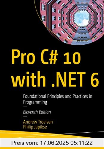Binding : Taschenbuch, Edition : 11st ed., Label : Apress, Publisher : Apress, medium : Taschenbuch, numberOfPages : 1705, publicationDate : 2022-07-31, releaseDate : 2022-11-09, authors : Andrew Troelsen, Phil Japikse, ISBN : 1484278682