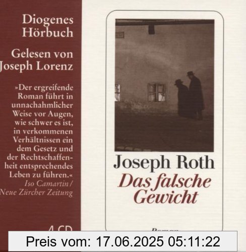 Binding : Audio CD, Edition : Ungekürzte Lesung., Label : Diogenes, Publisher : Diogenes, NumberOfDiscs : 4, NumberOfItems : 4, Format : Audiobook, medium : Audio CD, publicationDate : 2008-05-01, authors : Joseph Roth, narrators : Joseph Lorenz, languages : german, ISBN : 3257801971
