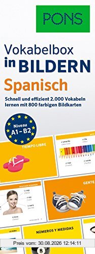PONS Vokabelbox in Bildern Spanisch: Schnell & effizient Vokabeln lernen mit 2.000 Wörter auf 800 farbigen Bildkarten