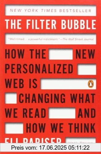 Binding : Taschenbuch, Edition : Reprint, Label : Penguin Books, Publisher : Penguin Books, NumberOfItems : 1, PackageQuantity : 1, medium : Taschenbuch, numberOfPages : 304, publicationDate : 2012-04-24, releaseDate : 2012-04-24, authors : Eli Pariser, languages : english, ISBN : 0143121235
