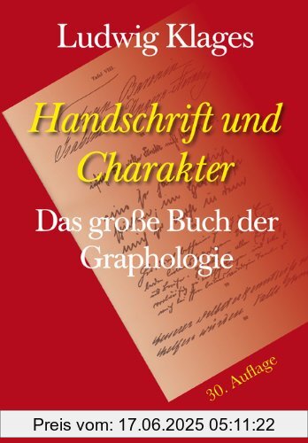 Binding : Gebundene Ausgabe, Edition : 30., Aufl., Label : Bouvier, Publisher : Bouvier, medium : Gebundene Ausgabe, publicationDate : 2008-01-01, authors : Ludwig Klages, languages : german, ISBN : 3416003128
