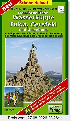 Wander-, Ski- und Radwanderkarte Hessische Rhön, Wasserkuppe, Fulda, Gersfeld und Umgebung: Ausflüge zwischen Künzell, Hofbieber, Ehrenberg, der ... bei Birx. 1:35000 (Schöne Heimat)