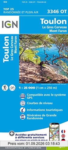 Toulon - Le Gros Cerveau - Mont Faron 1:25 000
