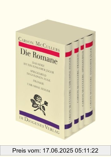 Binding : Gebundene Ausgabe, Edition : 1, Label : Diogenes, Publisher : Diogenes, NumberOfItems : 4, medium : Gebundene Ausgabe, numberOfPages : 1392, publicationDate : 2011-10-25, authors : Carson McCullers, languages : german, ISBN : 325706800X
