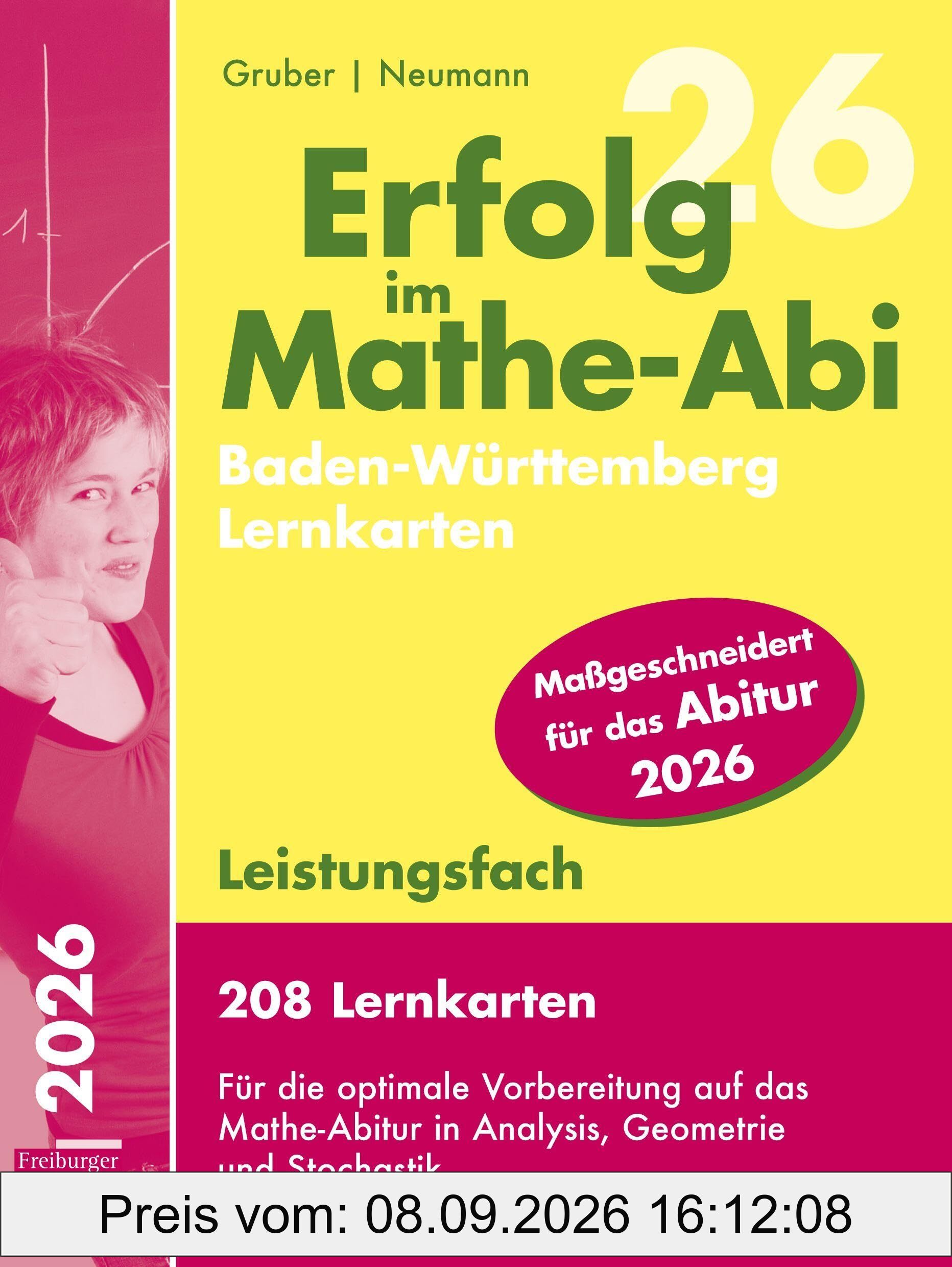 Erfolg im Mathe-Abi 2025, 208 Lernkarten Leistungsfach Allgemeinbildendes Gymnasium Baden-Württemberg