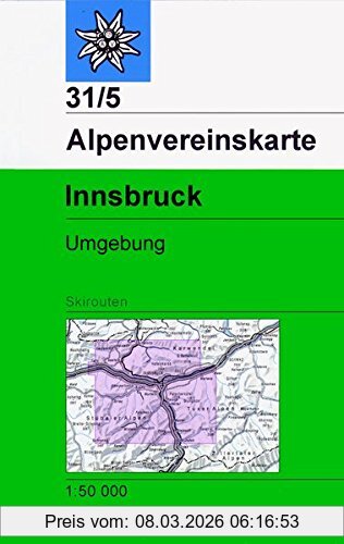 Oesterreichischer Alpenverein Innsbruck Und Umgebung, Skirouten - Topographische Karte 1, 50.000 (Alpenvereinskarten)