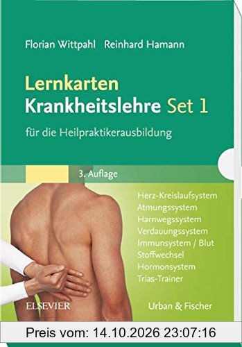 Lernkarten Krankheitslehre Set 1 für die Heilpraktikerausbildung: Herz-Kreislaufsystem, Atmungssystem, Harnwegssystem, Verdauungssystem, …