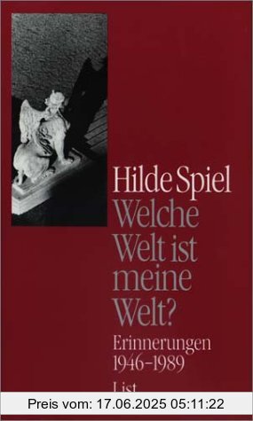 Binding : Gebundene Ausgabe, Edition : 1990., Label : List Hardcover, Publisher : List Hardcover, medium : Gebundene Ausgabe, numberOfPages : 331, publicationDate : 2001-10-01, authors : Hilde Spiel, languages : german, ISBN : 3471786333