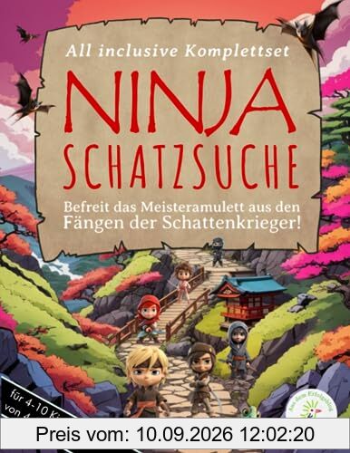 Ninja-Schatzsuche: Befreit das Meisteramulett aus den Fängen der Schattenkrieger! - Deine perfekt vorbereitete Schnitzeljagd für einen unvergesslichen ... - Komplettset für 2-10 Kinder von 4-8 Jahren)