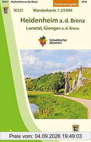 Heidenheim a.d.Brenz - Lonetal, Giengen a.d.Brenz: Wanderkarte 1:25.000 (Karte des Schwäbischen Albvereins)