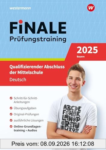 FiNALE Prüfungstraining Qualifizierender Abschluss Mittelschule Bayern: Deutsch 2025 Arbeitsbuch mit Lösungsheft