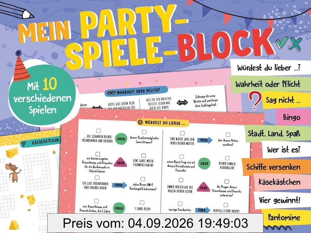 Mein Party-Spiele-Block: Mit 10 verschiedenen Spielen I Für die ganze Familie