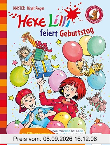 Hexe Lilli feiert Geburtstag: Der Bücherbär. Hexe Lilli für Erstleser. Mit Silbentrennung zum leichteren Lesenlernen