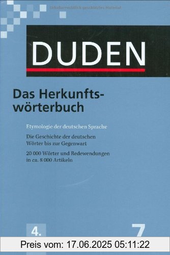 Binding : Gebundene Ausgabe, Edition : 4., überarb. A., Label : Bibliographisches Institut, Mannheim, Publisher : Bibliographisches Institut, Mannheim, medium : Gebundene Ausgabe, numberOfPages : 960, publicationDate : 2006-10-20, publishers : Dudenredaktion, languages : german, ISBN : 3411040742