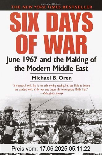 Binding : Taschenbuch, Edition : Presidio Press., Label : Presidio Press, Publisher : Presidio Press, NumberOfItems : 1, PackageQuantity : 1, medium : Taschenbuch, numberOfPages : 480, publicationDate : 2003-06-03, releaseDate : 2003-06-03, authors : Oren, Michael B., languages : english, ISBN : 0345461924