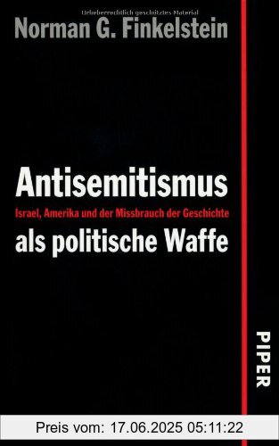 Binding : Taschenbuch, Edition : 3, Label : Piper Taschenbuch, Publisher : Piper Taschenbuch, medium : Taschenbuch, numberOfPages : 400, publicationDate : 2007-05-01, authors : Finkelstein, Norman G., translators : Maren Hackmann, languages : german, ISBN : 3492249590