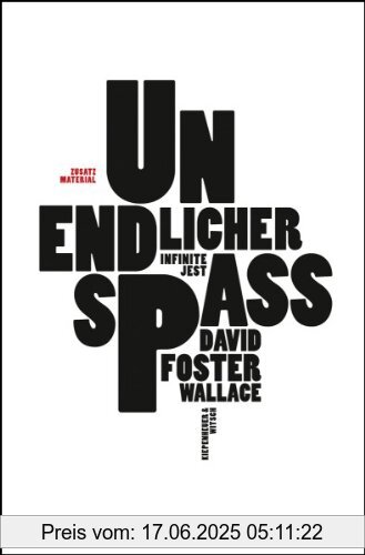Binding : Gebundene Ausgabe, Edition : 4. Auflage, Label : Kiepenheuer&Witsch, Publisher : Kiepenheuer&Witsch, medium : Gebundene Ausgabe, numberOfPages : 1552, publicationDate : 2009-08-18, authors : Wallace, David Foster, translators : Ulrich Blumenbach, languages : german, ISBN : 3462041126
