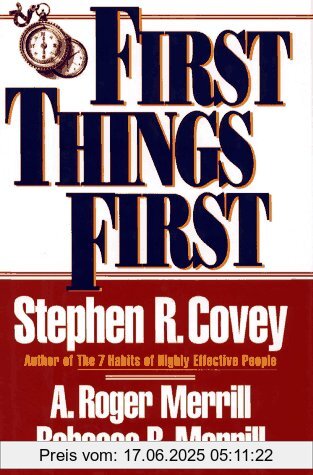 Binding : Gebundene Ausgabe, Label : Simon & Schuster Ltd, Publisher : Simon & Schuster Ltd, NumberOfItems : 1, PackageQuantity : 1, medium : Gebundene Ausgabe, numberOfPages : 256, publicationDate : 1994-04-01, authors : Covey, Stephen R., Merrill, Roger A., Merrill, Rebecca R., languages : english, ISBN : 0671864416