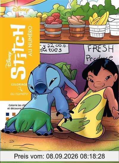 Coloriages au numéro : Stitch : Colorie les chiffres et découvre l'image
