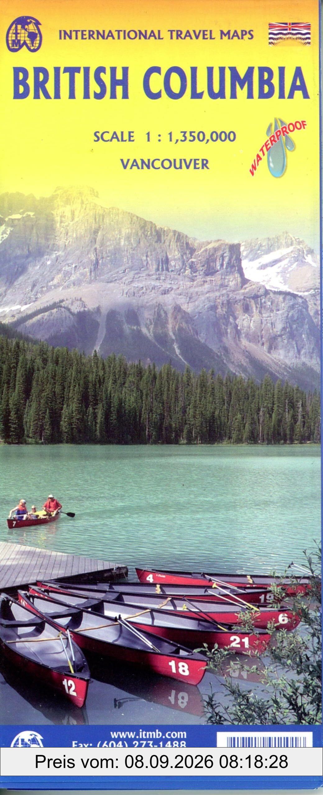 British Columbia, Vancouver, Victoria, Whistler: ITM Intern.Travel Maps 1:1350000