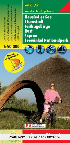 Freytag Berndt Wanderkarten, WK 271, Neusiedler See-Eisenstadt-Leithagebirge-Rust-Sopron-Seewinkel Nationalpark, Wander-Rad- und Segelkarte - Maßstab 1:50 000: Mit Radwanderrouten
