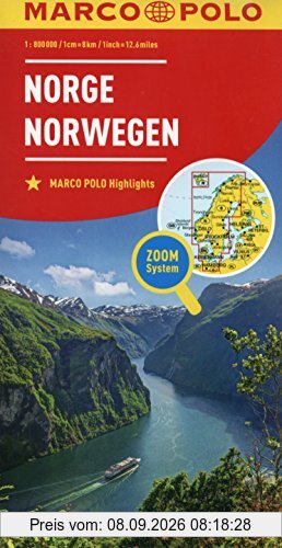 MARCO POLO Länderkarte Norwegen 1:800 000