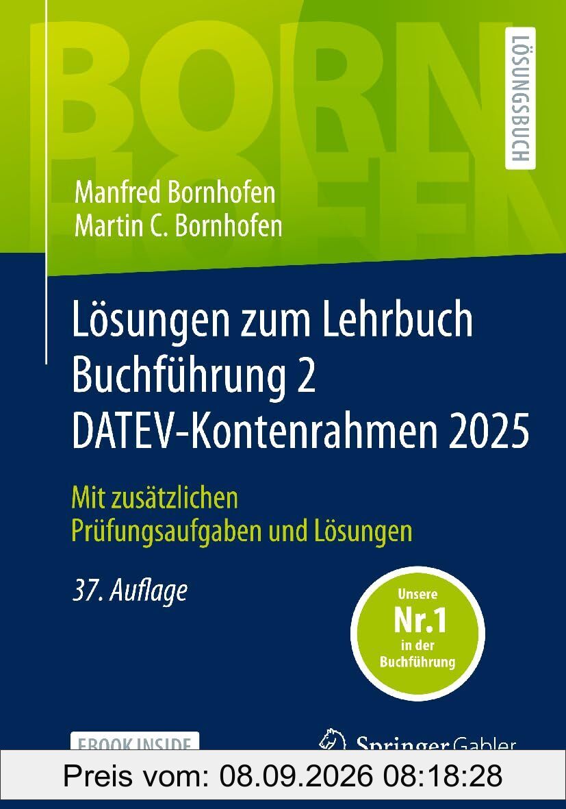 Lösungen zum Lehrbuch Buchführung 2 DATEV-Kontenrahmen 2025