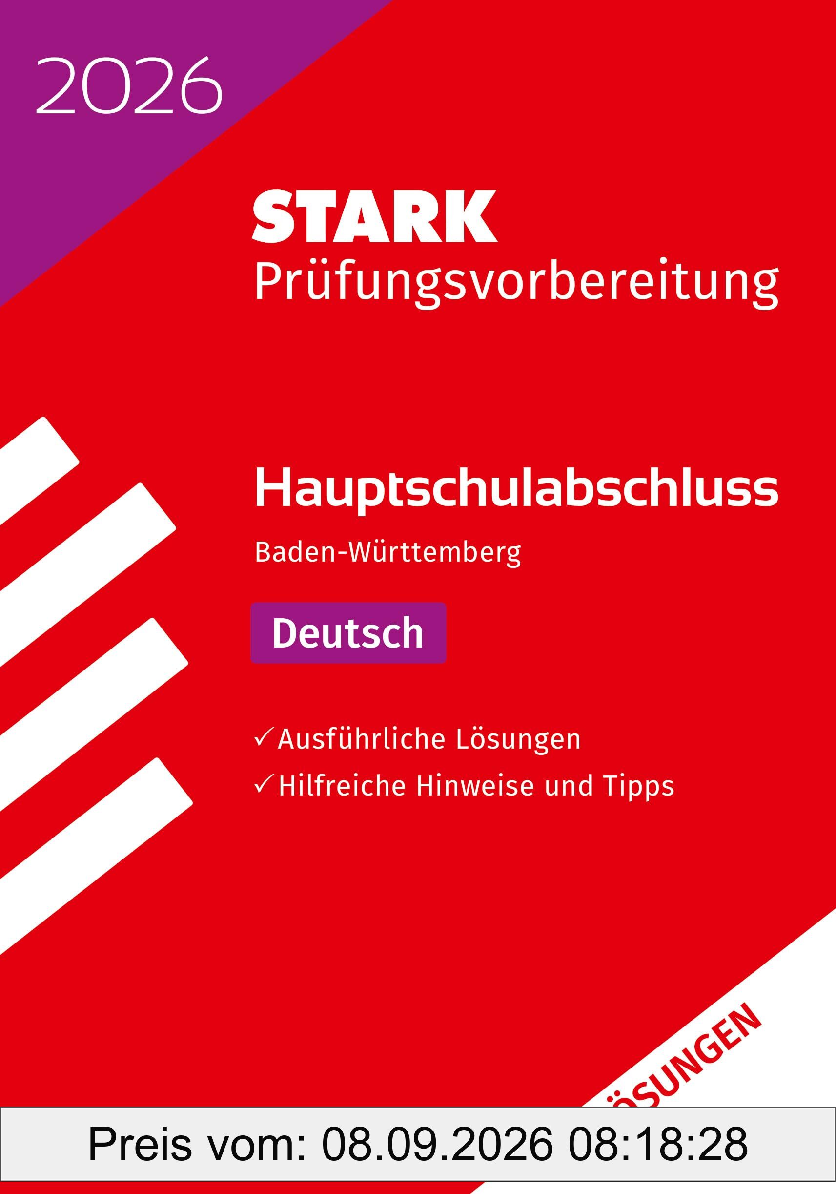 STARK Lösungen zu Deutsch - Hauptschulabschluss 2026 BW - Prüfungsvorbereitung (Abschlussprüfungen)