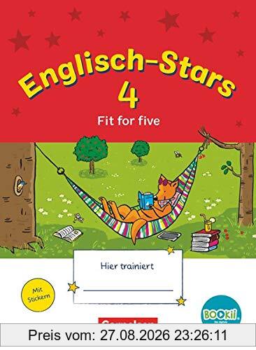 Englisch-Stars - BOOKii-Ausgabe - 4. Schuljahr: Fit for 5 - Übungsheft - Mit Lösungen