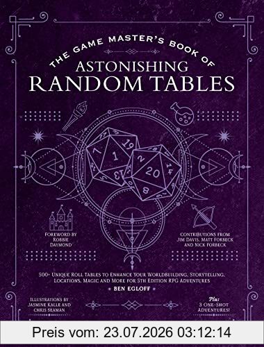 Ben Egloff The Game Master's Book Of Astonishing Random Tables, 300+ Unique Roll Tables To Enhance Your Worldbuilding, Storytelling, Locations, Magic And More