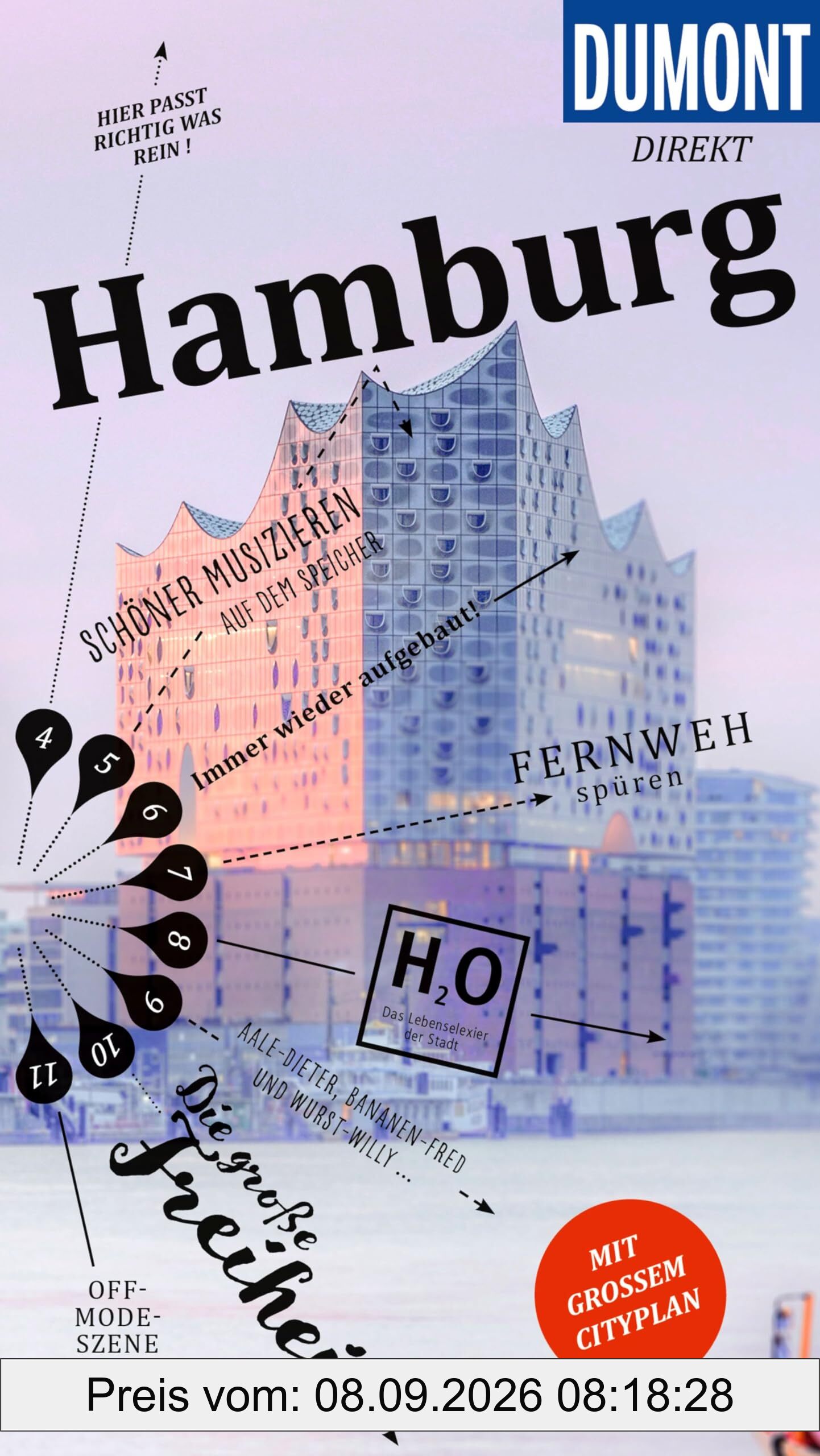 DUMONT direkt Reiseführer Hamburg: Mit großem Cityplan