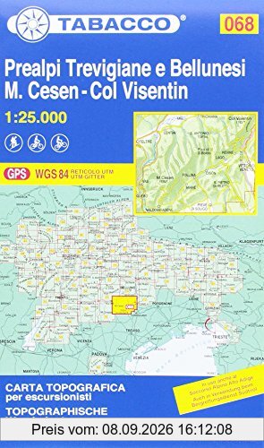 Tabacco Wandern 1 : 25 000 Prealpi Trevigiane e Bellunesi-Cesen-Visentin