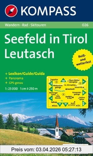 unbekannt Seefeld In Tirol, Leutasch, Wandern / Rad / Langlauf. Mit Panorama. Gps-genau. 1, 25.000