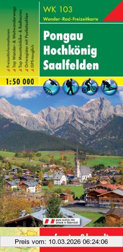 Freytag-Berndt und Artaria Kg Freytag Berndt Wanderkarten, Wk 103, Pongau - Hochkönig - Saalfelden - Maßstab 1, 50 000