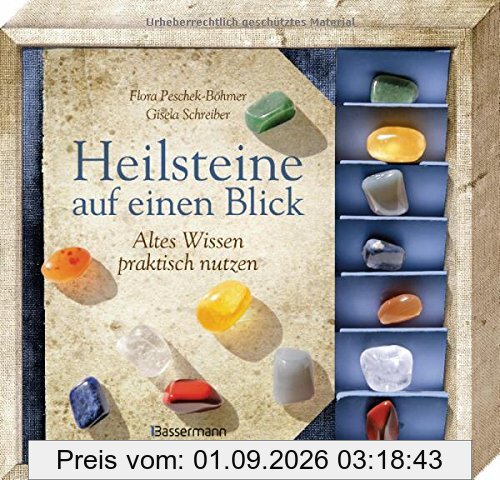 Heilsteine auf einen Blick-Set: Altes Wissen praktisch nutzen. Buch mit 7 Steinen