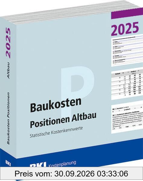 BKI Baukosten Positionen Altbau 2025