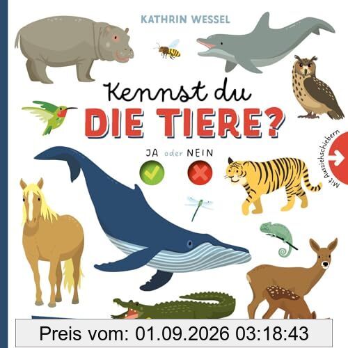 Kennst du die Tiere?: Pappbilderbuch über Tiere auf dem Bauernhof, im Meer, im Wald und anderswo - mit Schiebern zum Rausziehen und Mitraten für Kinder ab 2 Jahren