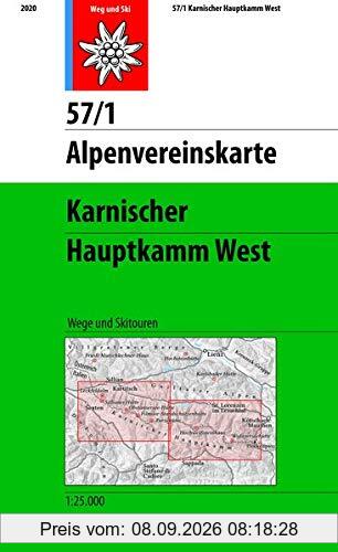Karnischer Hauptkamm West: Wege und Ski (Alpenvereinskarten)