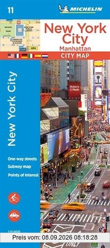 Michelin New York City: Manhattan: Stadtplan 1:11.000 (MICHELIN Stadtpläne, Band 11)