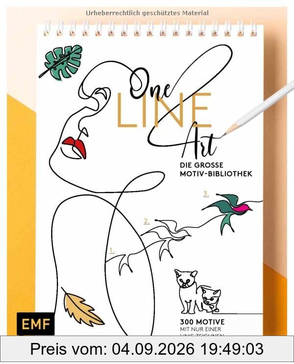 One Line Art – Die große Motiv-Bibliothek: Über 300 Motive mit nur einer Linie zeichnen: Natur, Tier, Mensch und vieles mehr