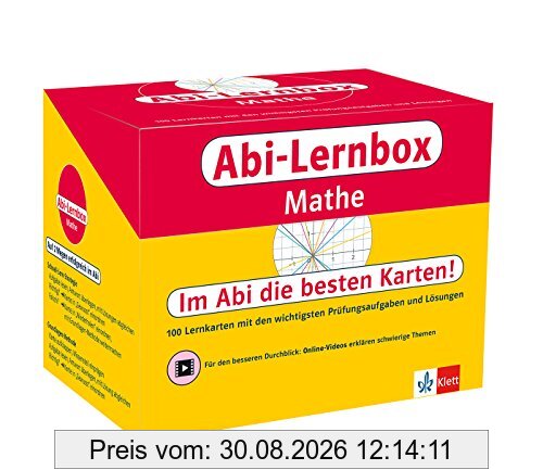 Klett Abi-Lernbox Mathematik: 100 Lernkarten mit den wichtigsten Prüfungsaufgaben und Lösungen