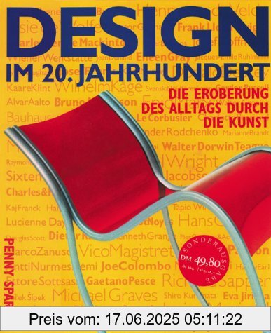 Binding : Gebundene Ausgabe, Label : Deutsche Verlags-Anstalt DVA, Publisher : Deutsche Verlags-Anstalt DVA, medium : Gebundene Ausgabe, numberOfPages : 272, publicationDate : 2001-01-01, authors : Penny Sparke, languages : german, ISBN : 3421031924