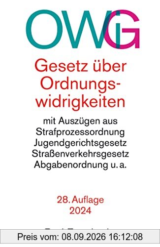 Gesetz über Ordnungswidrigkeiten: mit Auszügen aus der Strafprozessordnung, dem Jugendgerichtsgesetz, dem Straßenverkehrsgesetz, der Abgabenordnung u.a. (Beck-Texte im dtv)