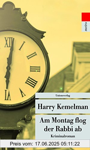 Binding : Broschiert, Edition : 1, Label : Unionsverlag, Publisher : Unionsverlag, NumberOfItems : 2, medium : Broschiert, numberOfPages : 220, publicationDate : 2015-09-14, authors : Harry Kemelman, translators : Liselotte Julius, languages : german, ISBN : 329320712X