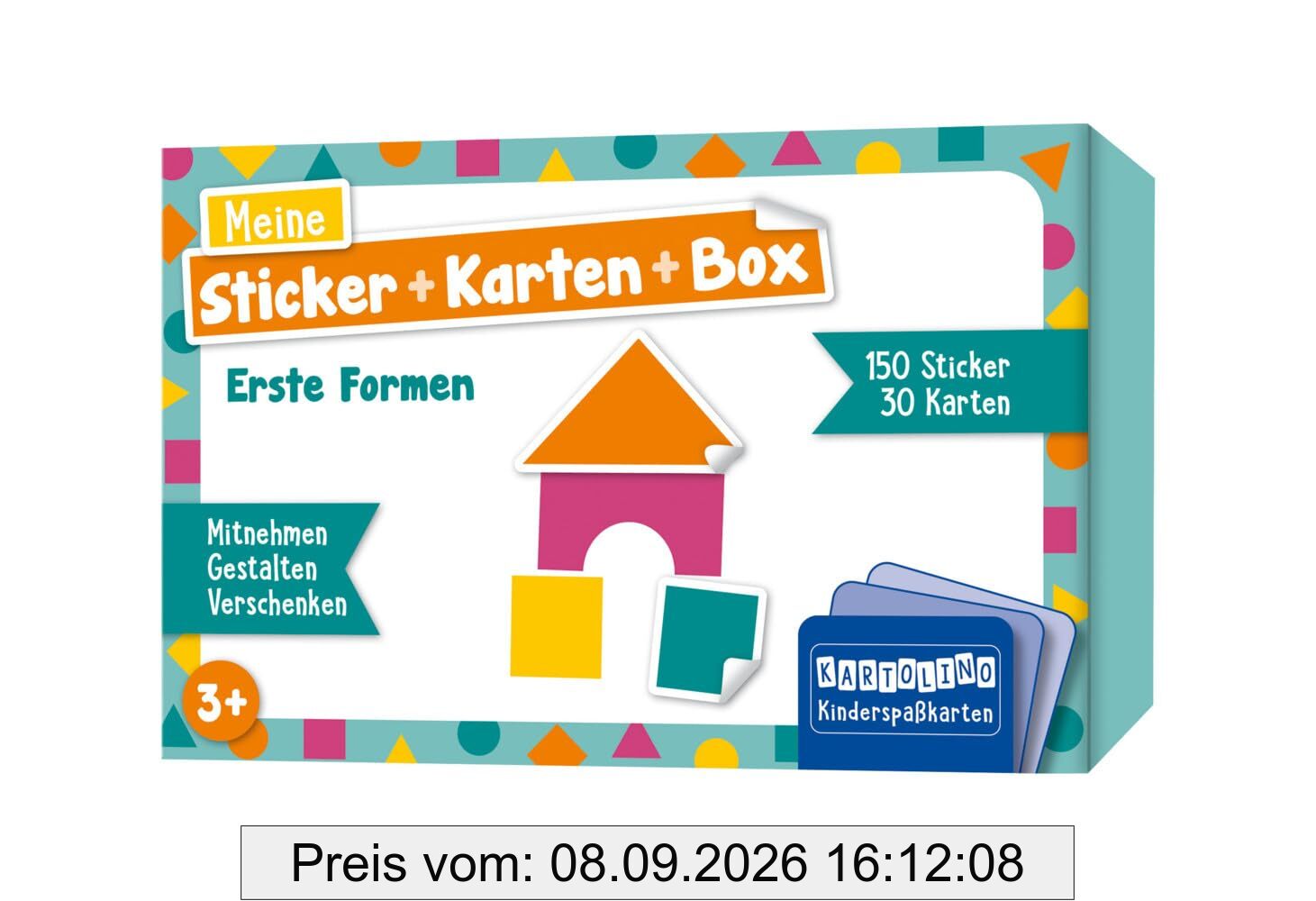 Meine Sticker + Karten + Box - Erste Formen: Mitnehmen, gestalten, verschenken (KARTOLINO Kinderspaßkarten: Meine Sticker+Karten+Box)