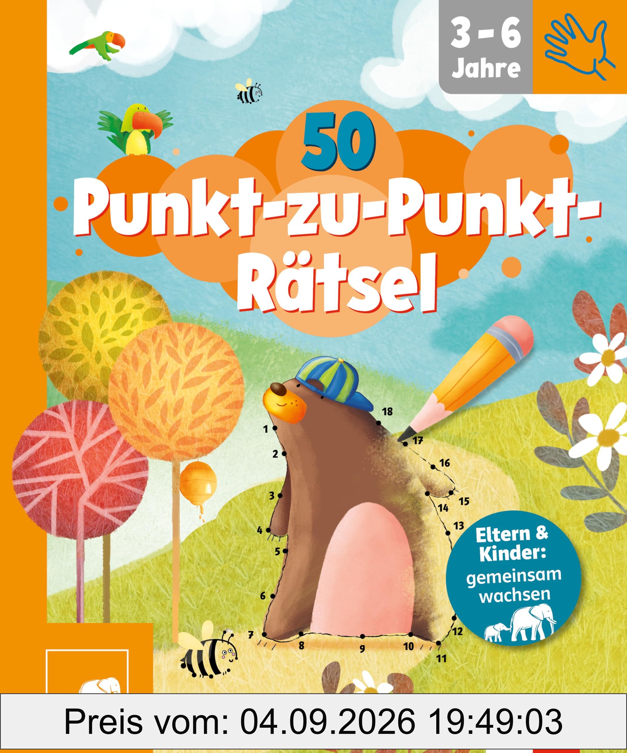 QUID+ 50 Punkt-zu-Punkt-Rätsel: für Kinder von 3–6 Jahren mit Eltern-Guide