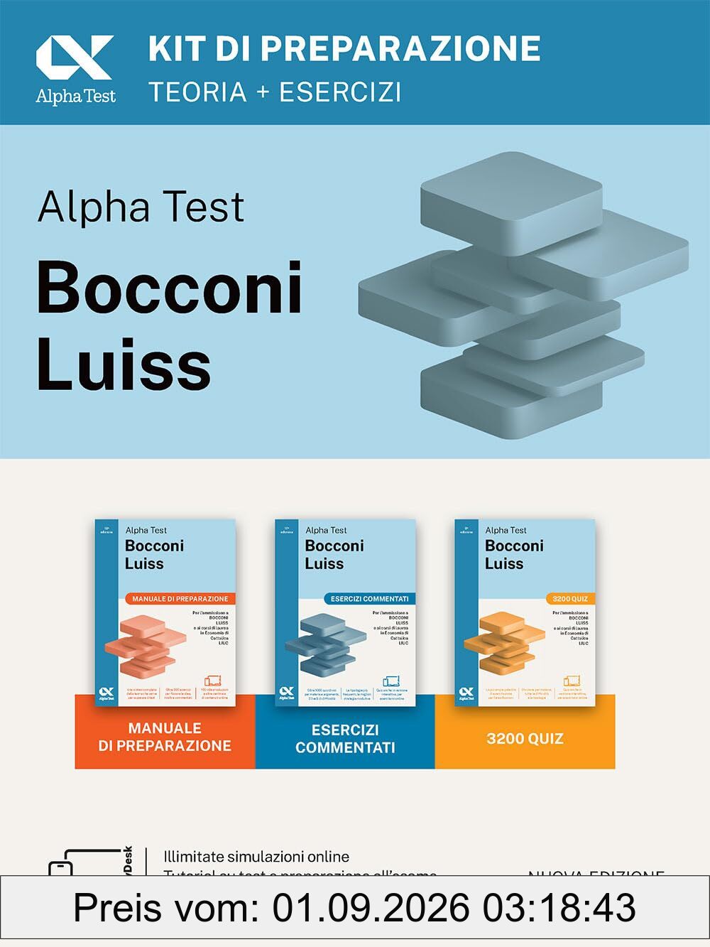 Alpha Test Bocconi e Luiss. Kit di preparazione. Edizione 2025. Per test di economia. Con piattaforma di e-learning MyDesk (TestUniversitari)